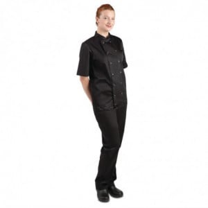 Unisex Black Short Sleeve Vegas Kitchen Jacket - Size M - Whites Chefs Clothing - Fourniresto