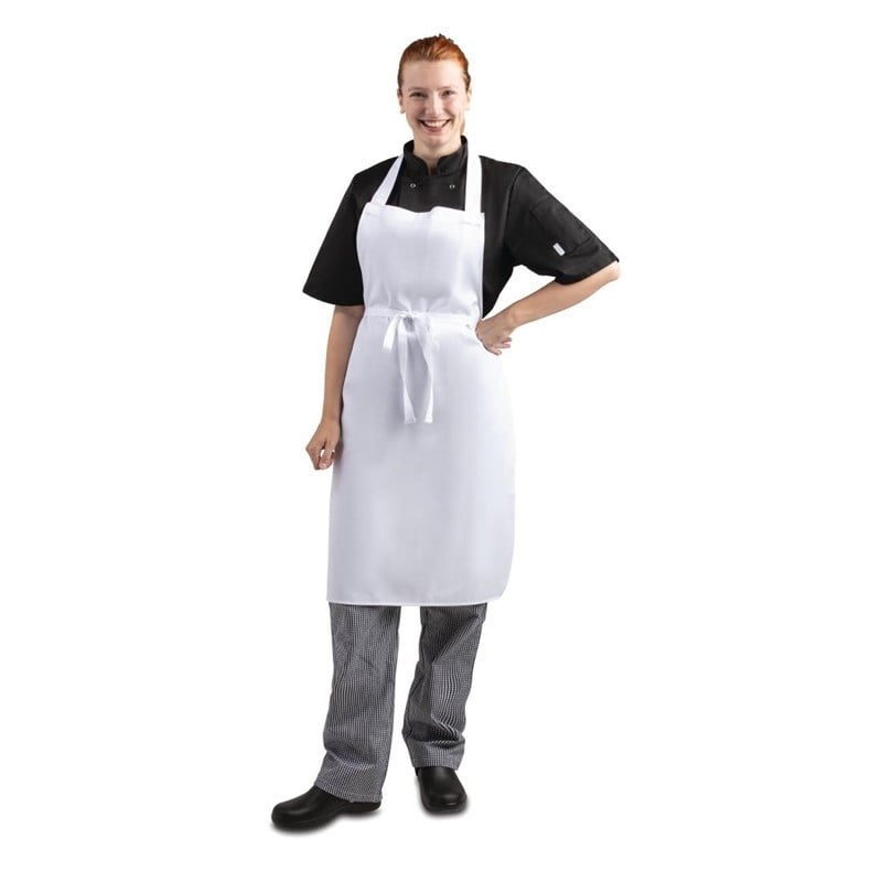 White Bib Apron 711 X 656 Mm - Whites Chefs Clothing - Fourniresto