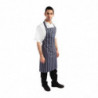 Tablier Bavette Sans Poche Rayé Marine Et Blanc 965 X 710 Mm - Whites Chefs Clothing - Fourniresto