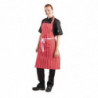 Avental Babete Listrado Vermelho e Branco 710 x 970 mm - Vestuário de Chef Branco - Fourniresto