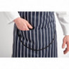 Apron Bib With Pocket Striped Navy And White 965 X 710 Mm - Whites Chefs Clothing - Fourniresto