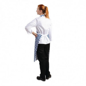 Avental Bavete Xadrez Azul e Branco em Poliéster/Algodão 710 x 970 mm - Vestuário de Chefes Brancos - Fourniresto