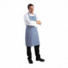 Avental Bavete Xadrez Azul e Branco em Poliéster/Algodão 710 x 970 mm - Vestuário de Chefes Brancos - Fourniresto