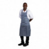 Tablier Bavette Déperlant Rayé Bleu Et Blanc 1016 X 711 Mm - Whites Chefs Clothing - Fourniresto