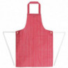 Waterproof Striped Red and White Bib Apron 1016 x 711 mm - Whites Chefs Clothing - Fourniresto