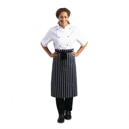 Blue and White Striped Kitchen Apron 760 x 920 mm - Whites Chefs Clothing - Fourniresto