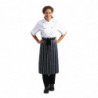 Avental de Cozinha Listrado Azul e Branco 760 x 920 mm - Vestuário de Chefes Brancos - Fourniresto