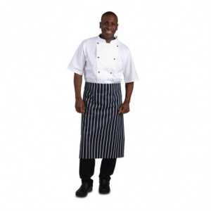 Blue and White Striped Kitchen Apron 760 x 920 mm - Whites Chefs Clothing - Fourniresto