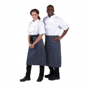 Tablier De Cuisine Rayé Bleu Et Blanc 760 X 920 Mm - Whites Chefs Clothing - Fourniresto