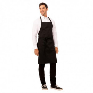 Black Bib Apron with Pockets and Adjustable Neck Strap - Chef Works - Fourniresto