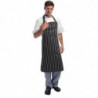 Tablier De Cuisine Rayé Noir Et Blanc 760 X 970 Mm - Whites Chefs Clothing - Fourniresto