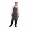 Black and White Striped Kitchen Apron 760 x 970 mm - Whites Chefs Clothing - Fourniresto
