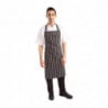 Black and White Striped Kitchen Apron 760 x 970 mm - Whites Chefs Clothing - Fourniresto