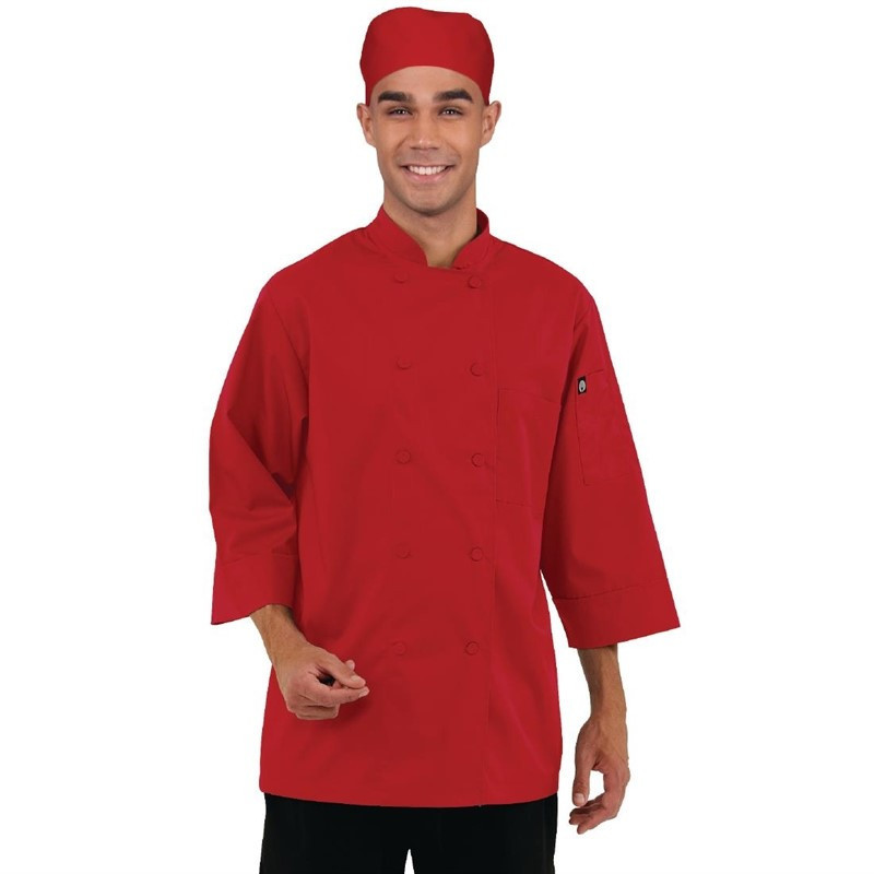 Veste De Cuisine Mixte Rouge - Taille L - Chef Works - Fourniresto
