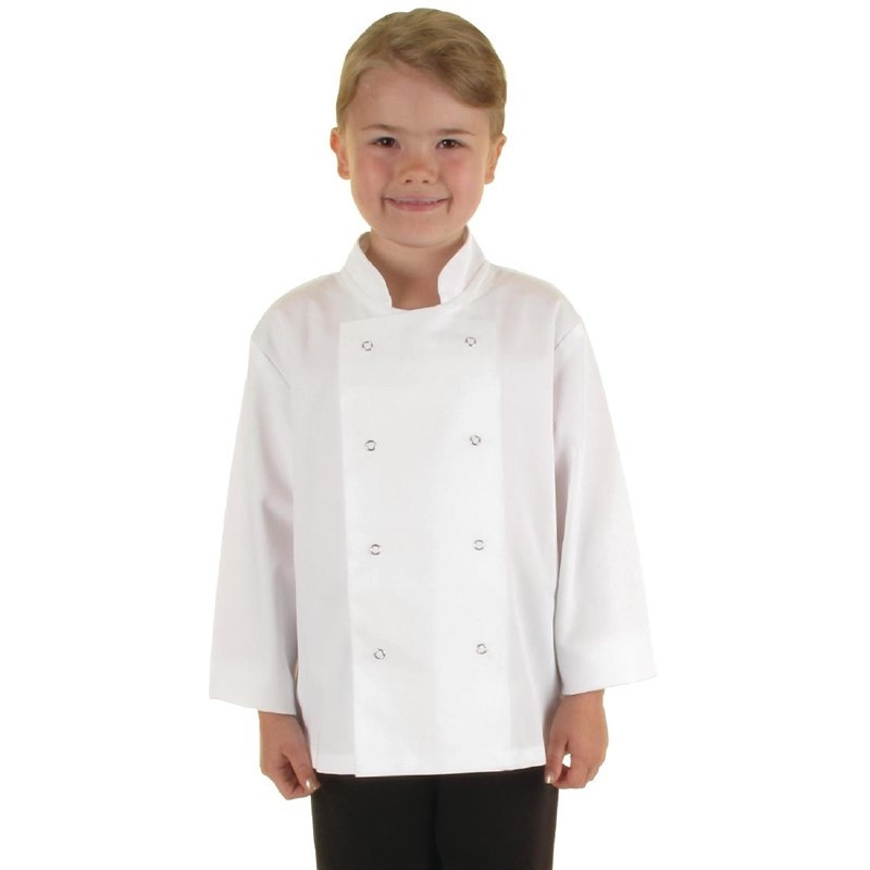 Veste De Cuisine Blanche Pour Enfant - Taille S/M 5/7 Ans - Whites Chefs Clothing - Fourniresto