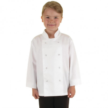Casaco de Cozinha Branco para Criança - Tamanho S/M 5/7 Anos - Vestuário de Chefes Brancos - Fourniresto