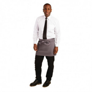 Avental de Servidor Curto Cinza Antracite em Poliéster/Algodão 750 x 373 mm - Whites Chefs Clothing - Fourniresto
