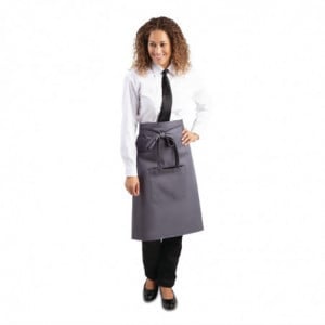 Avental de garçom cinza antracite em poliéster/algodão 1000 x 700 mm - Whites Chefs Clothing - Fourniresto