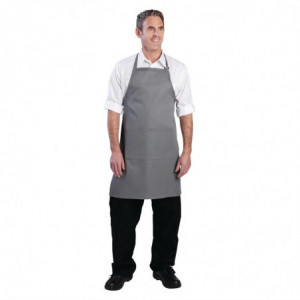 Avental Bavete com alças ajustáveis e duplo bolso cinza 610 x 860 mm - Chef Works - Fourniresto