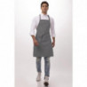 Avental Bavete com alças ajustáveis e duplo bolso cinza 610 x 860 mm - Chef Works - Fourniresto