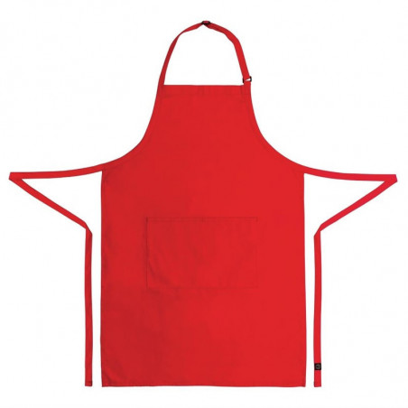 Tablier Bavette Avec Tour De Cou Réglable Et Double Poche Rouge 610 X 860 Mm - Chef Works - Fourniresto