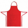 Avental Bavete com alças ajustáveis e duplo bolso vermelho 610 x 860 mm - Chef Works - Fourniresto