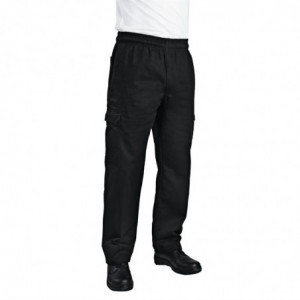 Unisex Fit Cargo Black Kitchen Pants - Size L - Chef Works - Fourniresto