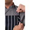 Premium Woven Bib Apron with Navy Blue and White Stripes - Chef Works - Fourniresto