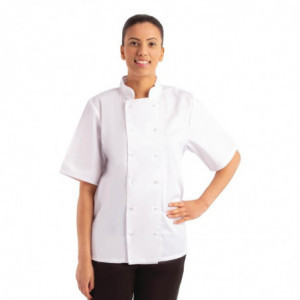 White Short Sleeve Boston Kitchen Jacket - Size L - Whites Chefs Clothing - Fourniresto