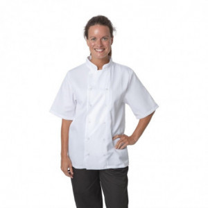 Casaco de Cozinha Branco de Mangas Curtas Boston - Tamanho S - Whites Chefs Clothing - Fourniresto