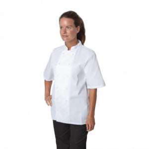 Casaco de Cozinha Branco de Mangas Curtas Boston - Tamanho XS - Whites Chefs Clothing - Fourniresto