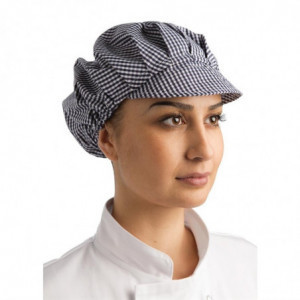 Charlotte in Blue and White Checkered Polycotton - One Size - Whites Chefs Clothing - Fourniresto