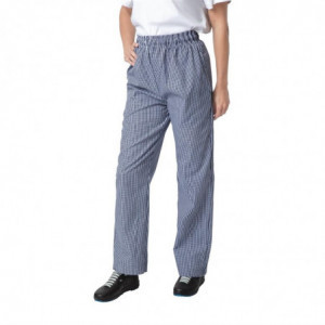 Unisex Vegas Kitchen Pants in Small Blue and White Checks - Size XXL - Whites Chefs Clothing - Fourniresto