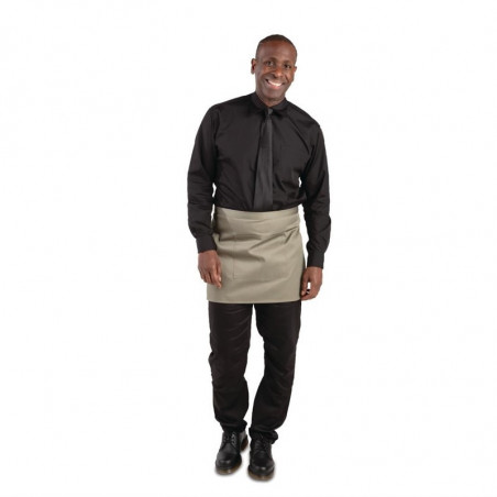Short Olive Polycotton Server Apron 373 x 750 mm - Whites Chefs Clothing - Fourniresto