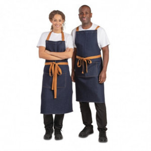 Avental de Servidor em Denim Azul com Cinto de Algodão 1000 x 700 mm - Whites Chefs Clothing - Fourniresto