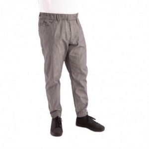 Pantalon de Cuisine Jogger à Fines Rayures Noires et Blanches - Taille S - Chef Works - Fourniresto