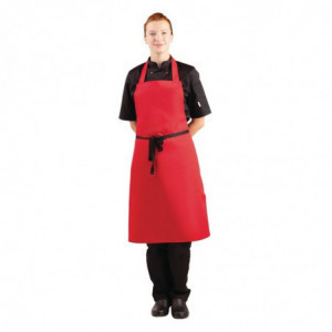 Avental Bavete Vermelho em Polycotton - Whites Chefs Clothing - Fourniresto