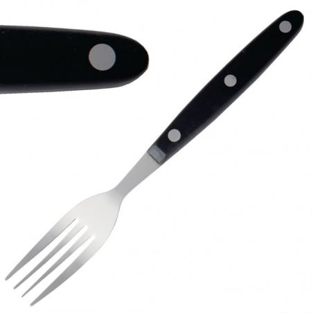 Meat Fork with Black Handle 200 mm - Set of 12 - Olympia - Fourniresto