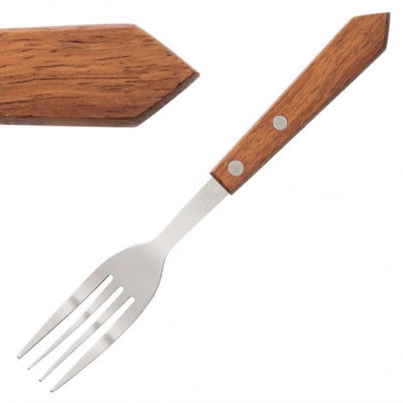 Meat Fork with Wooden Handle 200 mm - Set of 12 - Olympia - Fourniresto