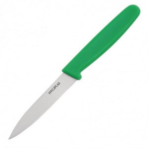 Couteau D'Office Vert Lame 7,5 Cm - Hygiplas - Fourniresto