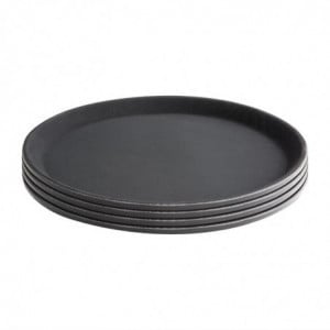 Round Black Non-Slip Tray Ø 356 mm - Olympia KRISTALLON - Fourniresto