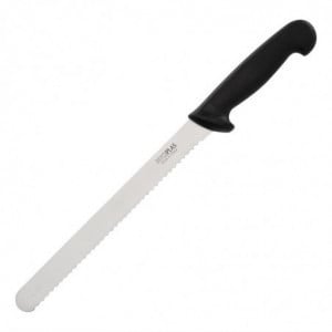 Serrated Black Carving Knife Blade 25.5 cm - Hygiplas - Fourniresto
