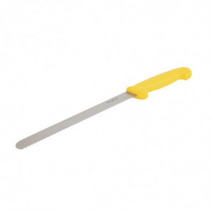 Yellow Serrated Blade Slicing Knife 25.5 cm - Hygiplas - Fourniresto