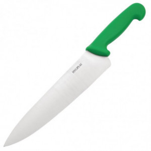 Couteau De Cuisinier Vert Lame 25,5 Cm - Hygiplas - Fourniresto