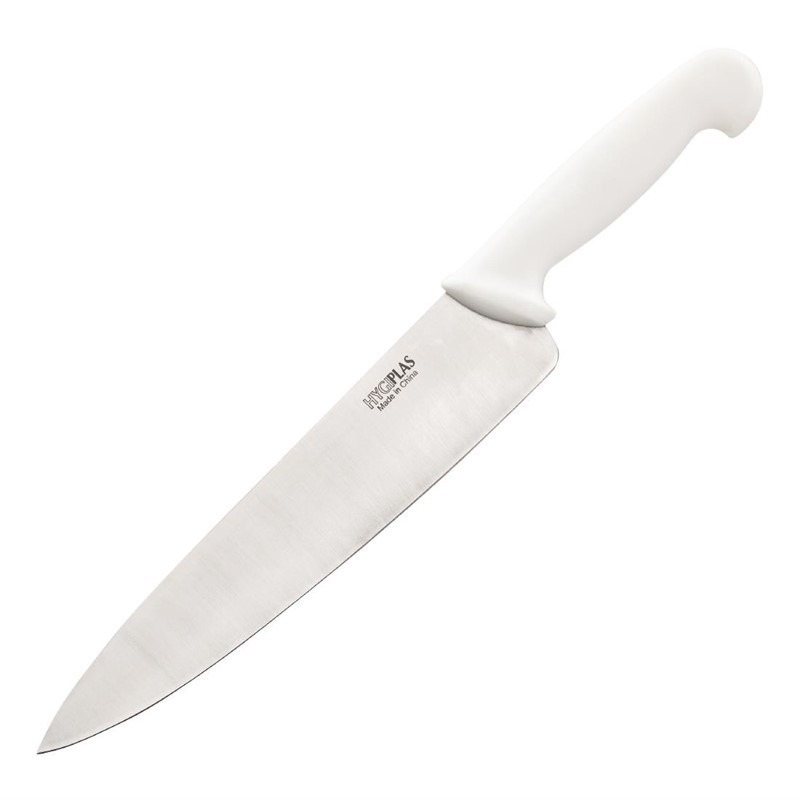 Couteau De Cuisinier Blanc Lame 25,5 Cm - Hygiplas - Fourniresto
