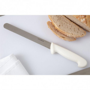 Faca de pão branca lâmina 20,5 cm - Hygiplas - Fourniresto