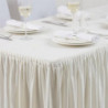 Rectangular fringed ecru tablecloth and underskirt 750 x 1820 mm - FourniResto - Fourniresto