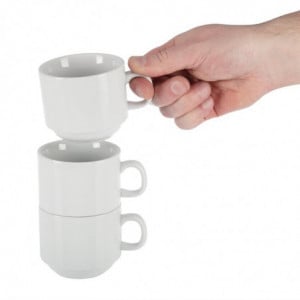Tasse Empilable Blanche Whiteware 200 Ml Ø 80 Mm - Lote De 12 - Olympia - Fourniresto