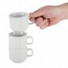 Tasse À Thé Empilable Blanche Whiteware 200 Ml Ø 80 Mm - Lote De 12 - Olympia - Fourniresto