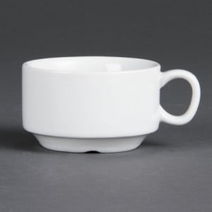 Tasse À Espresso Empilable Blanche 85 Ml Ø 80 Mm - Lote De 12 - Olympia - Fourniresto